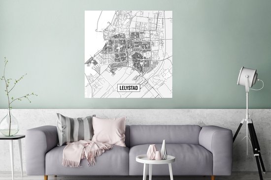 Affiche Plan de la ville Lelystad - 75x75 cm - Carte