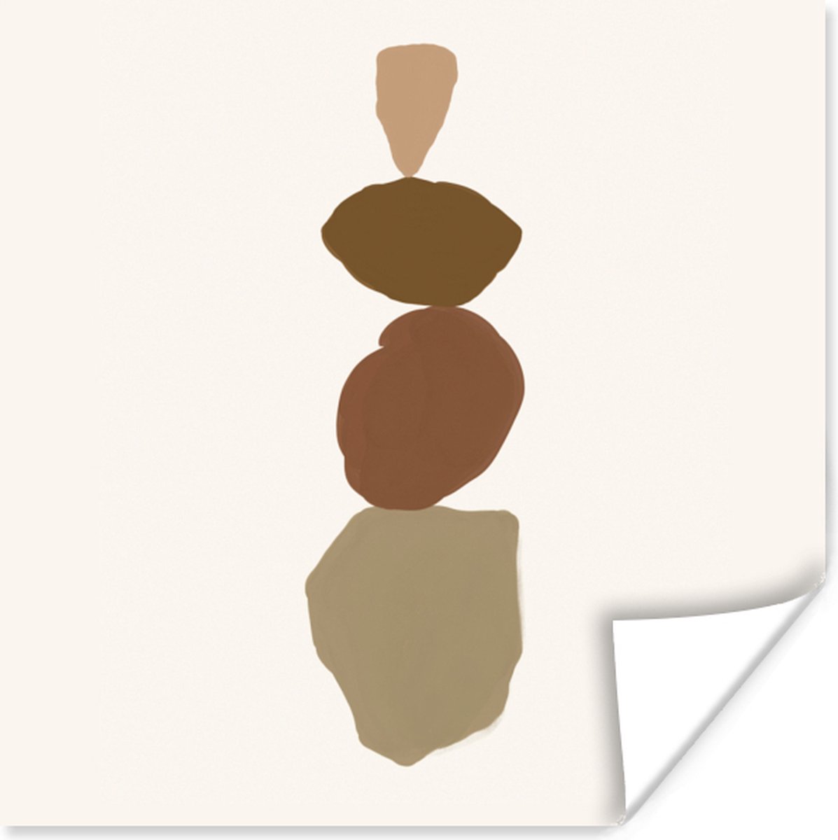 Poster Bruin - Design - Vlekken - 50x50 cm