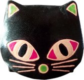 Floz Design kinderportemonnee - geldbuidel kind - kat design - fairtrade van geitenleer
