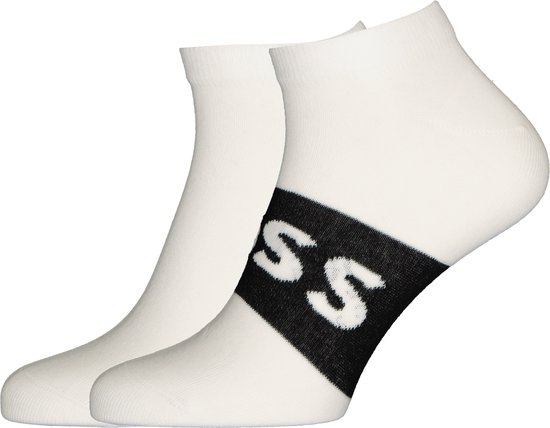 BOSS enkelsokken (2-pack) - heren sneaker sokken katoen - wit - Maat: 39-42
