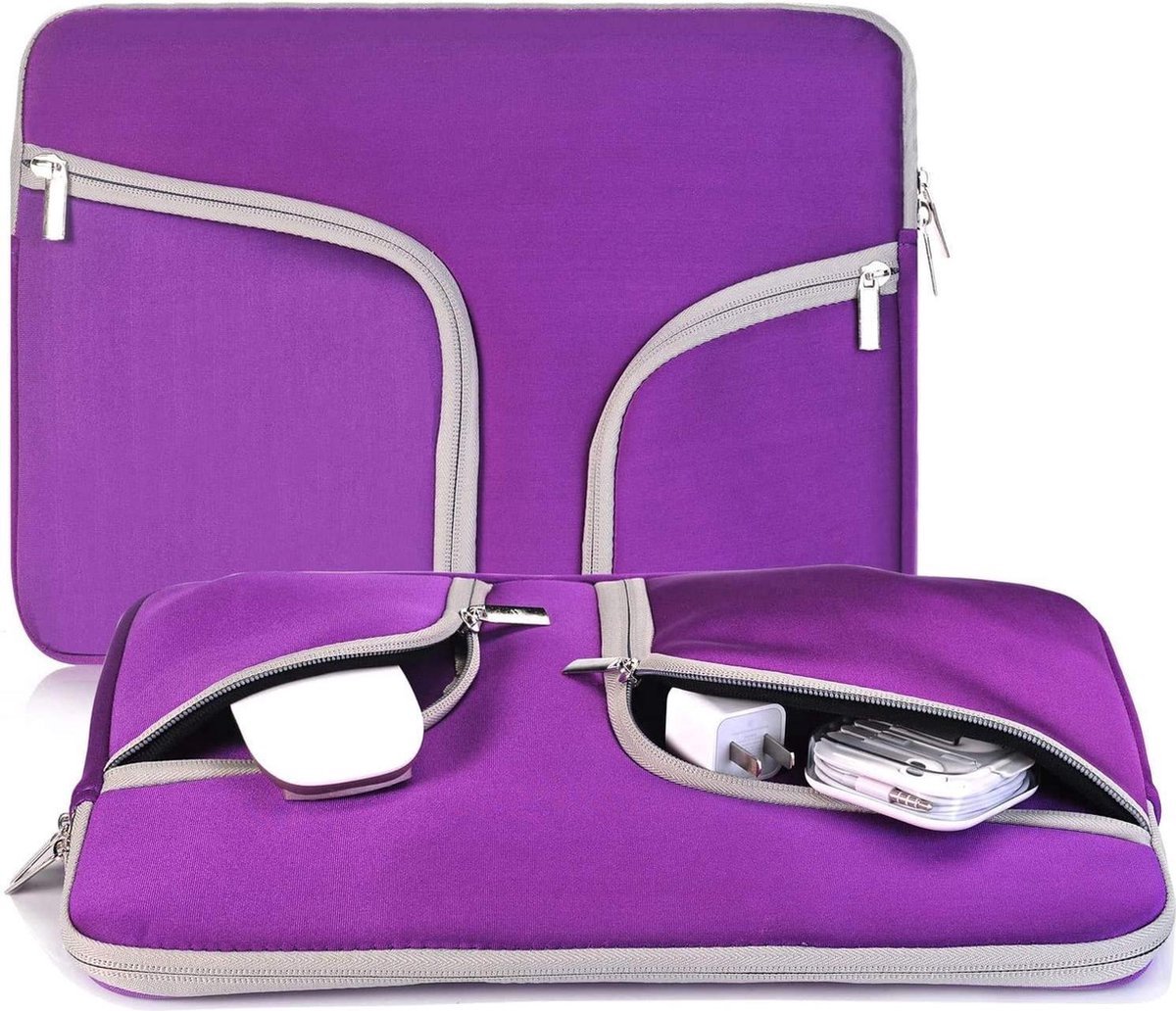 Laptophoes 11 tot 12,9 inch - Paars - Laptoptas Dames - Waterafstotend - Tas Voor Laptop 12,6 Inch - Hoes met Ritssluiting