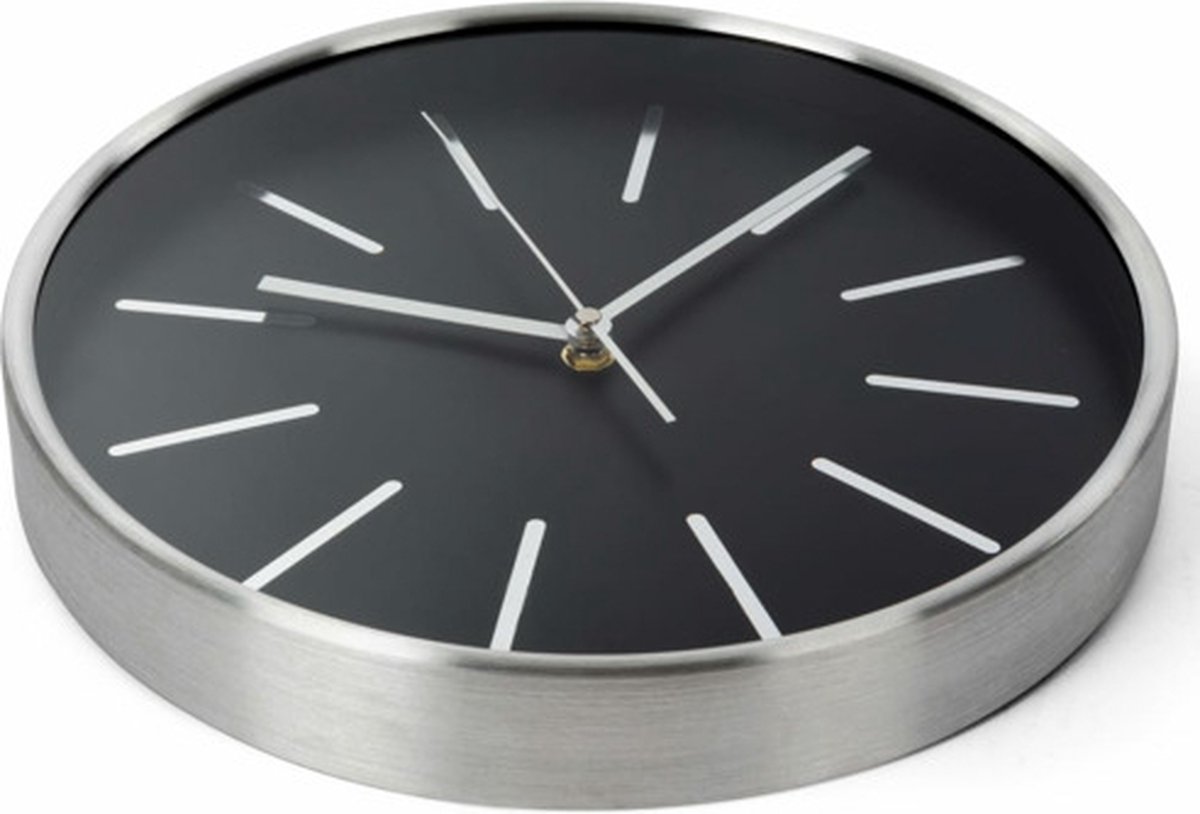 Perel Aluminium Wandklok 50cm Radio controlled cijferaanduiding Zilver
