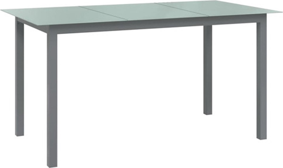 vidaXL Tuintafel 150x90x74 cm aluminium en glas lichtgrijs