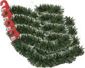 4x stuks kerstboom folie slingers/lametta guirlandes van 180 x 12 cm in de kleur glitter groen - Extra brede slinger