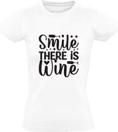 Smile there is Wine Dames T-shirt | Wijn | rosé | rode wijn | Witte wijn | cadeau | kado  | shirt