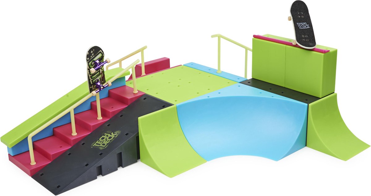 Tech Deck, Neon Mega Park X-Connect Creator, Customizable Glow-in-The-Dark  Ramp Set with 2 Blind Skateboard Fingerboards 