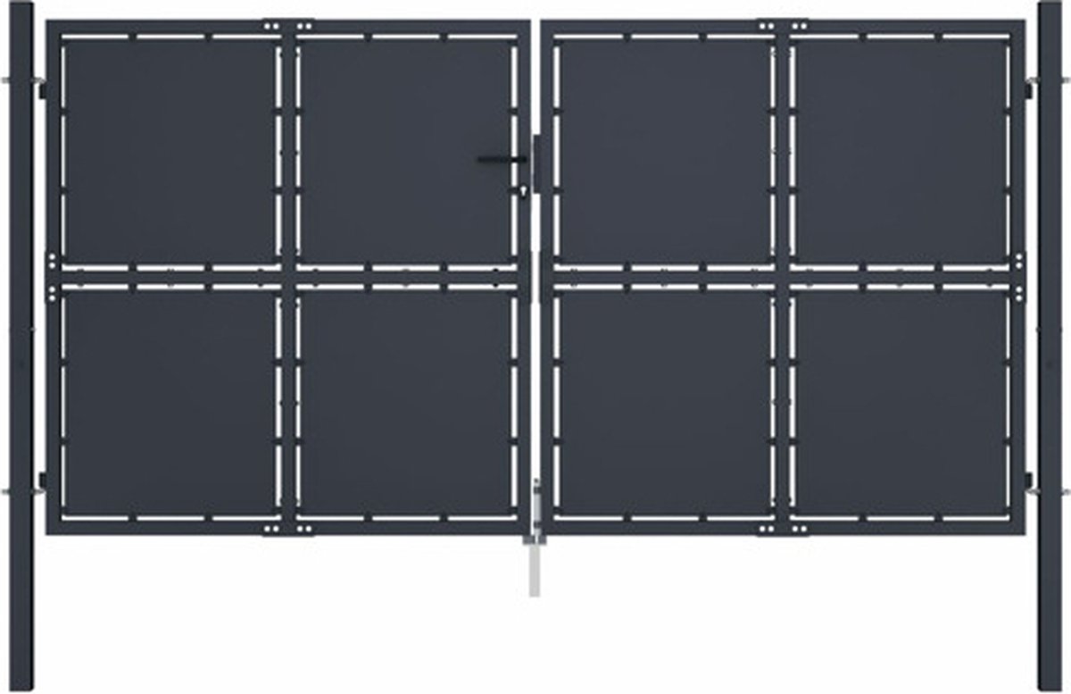 vidaXL - Tuinpoort - staal - 300x200 - cm - antraciet