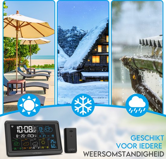 Station Météo WiFi Intelligente - Capteur Intérieur/Extérieur - Écran LCD Couleur - Prévisions 5 Jours