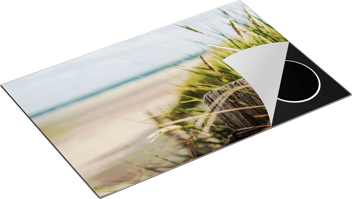 Chefcare Inductie Beschermer Strand en Zee op Achtergrond - 83x51,5 cm - Afdekplaat Inductie - Kookplaat Beschermer - Inductie Mat