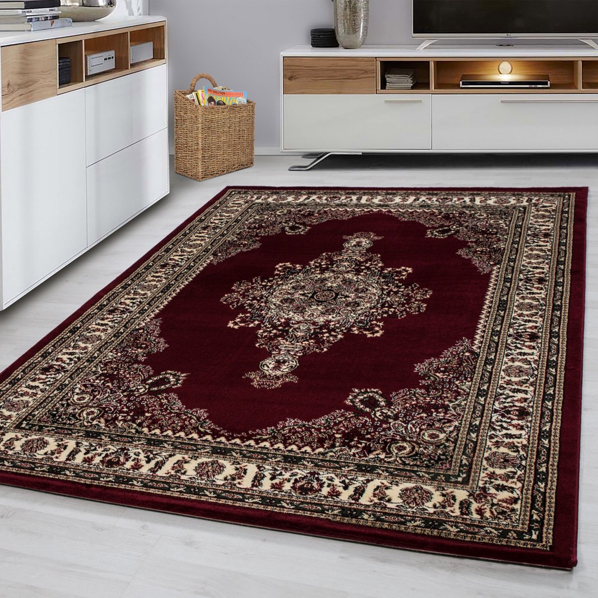 Muratap Marrakesh Neizar Oosters Vloerkleed Rood – Laagpolig Tapijt- 240x340CM