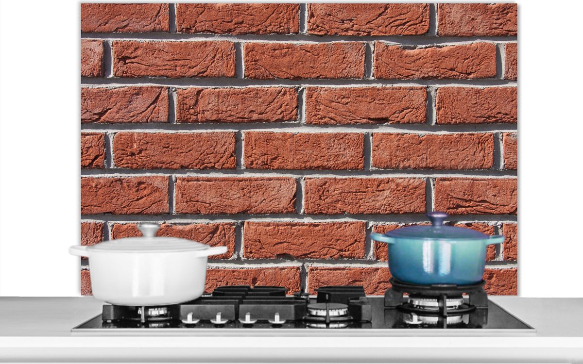 Spatscherm - Muur - Baksteen - Vintage - Spatwand - Koken - 100x65 cm