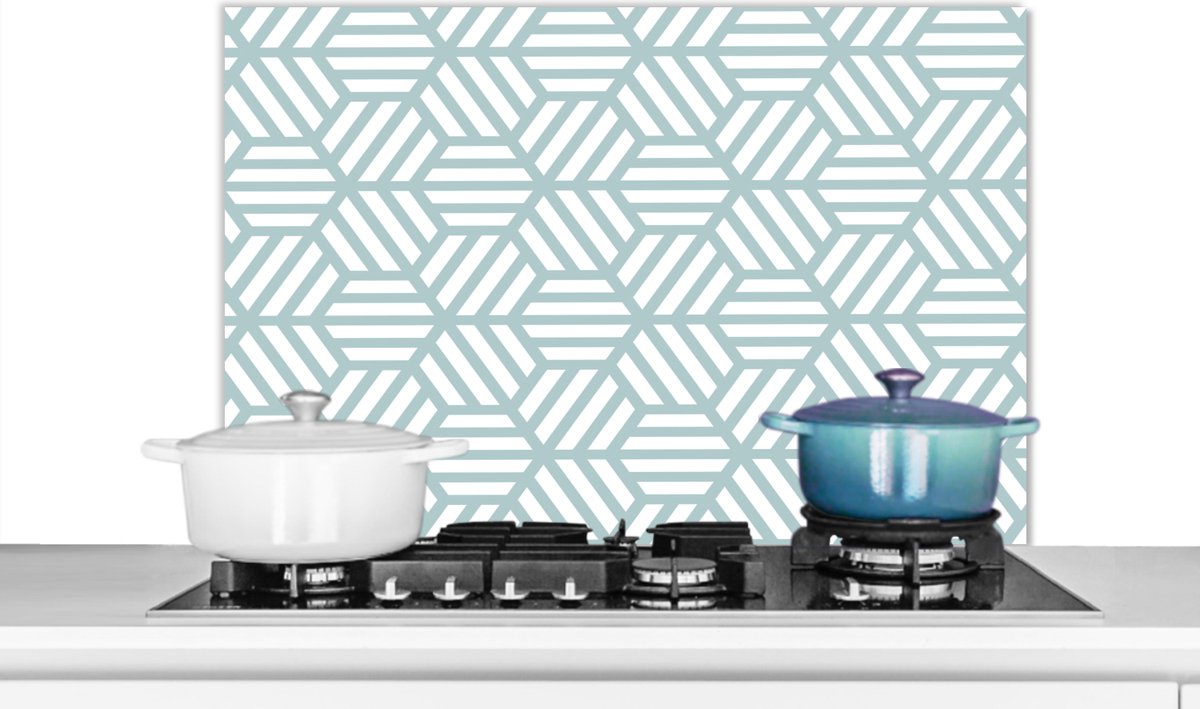 Spatscherm - Design - Groen - Patronen - Keuken - 80x55 cm - Spatwand