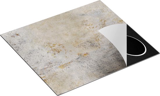 Chefcare Inductie Beschermer Abstracte Kunst - Grijze Cement - 60x52 cm - Afdekplaat Inductie - Kookplaat Beschermer - Inductie Mat