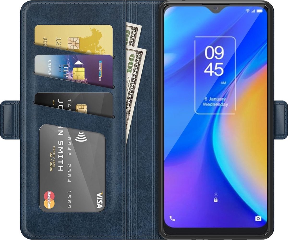 Mobigear Telefoonhoesje geschikt voor TCL 20 SE Hoesje | Mobigear Slim Magnet Bookcase Portemonnee | Pasjeshouder voor 3 Pasjes | Telefoonhoesje voor Pinpas / OV Kaart / Rijbewijs - Blauw — cadeau in Cadeau-ideeën - foto 2