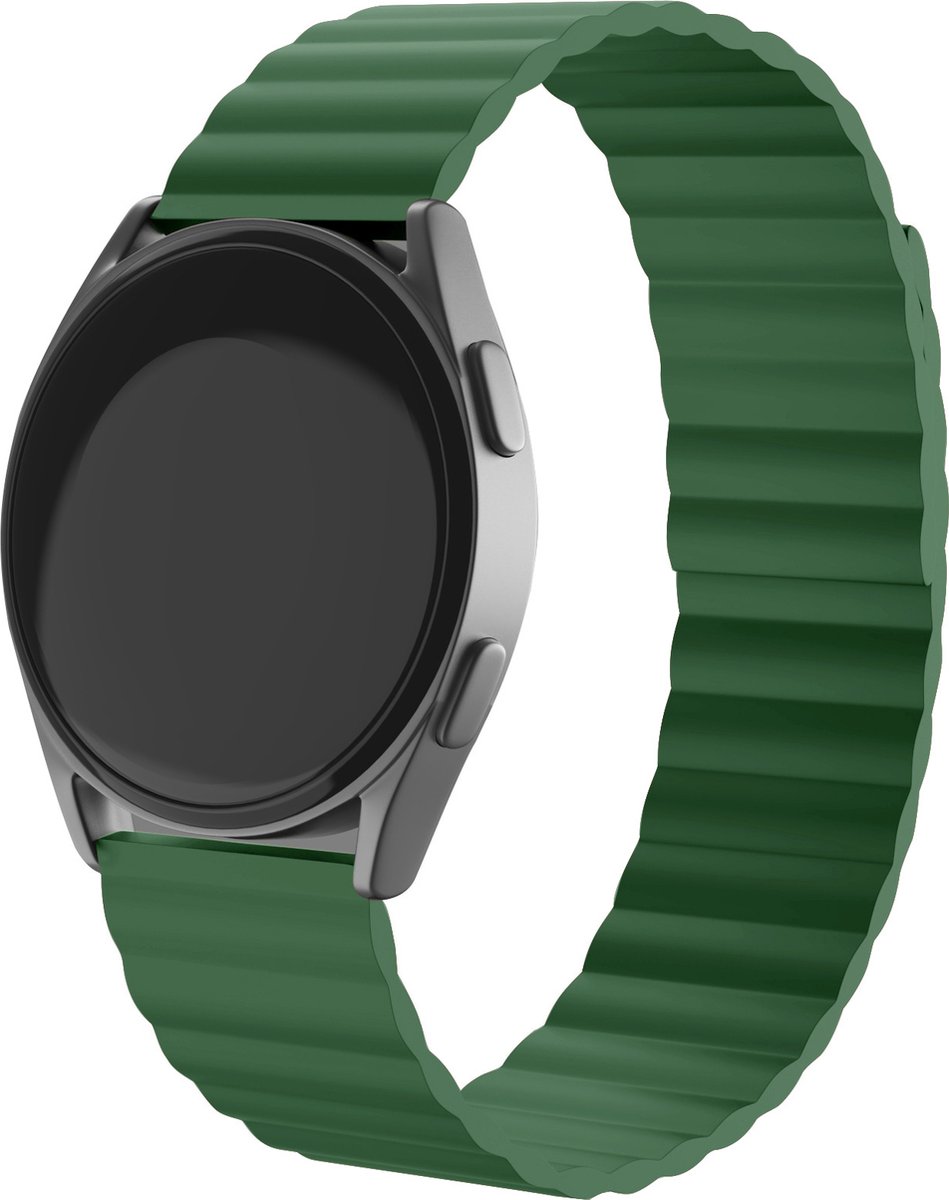 Magnetisch siliconen bandje - geschikt voor Fossil Gen 5 / Gen 5e 44mm / Gen 6 44mm - groen