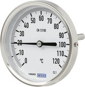 -20 tot +60°C RVS Bimetalen Thermometer 63mm Behuizing 100mm Dompelbuis - TBLRSH-26-63-100