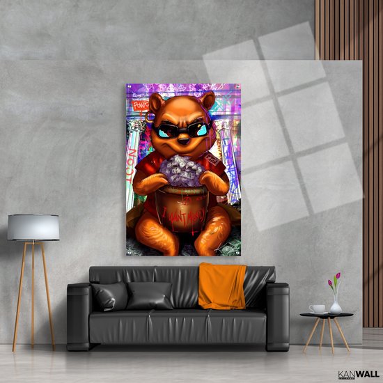 Luxe Plexiglas Schilderij Bad Winnie | 75x100 | Woonkamer | Slaapkamer | Kantoor | Muziek | Design | Art | Modern | ** 5MM DIK!**