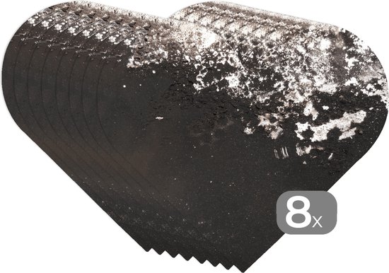 Sets de table - Napperons - Napperons coeur - Argent - Imprimé rouille - Zwart - 8 pièces