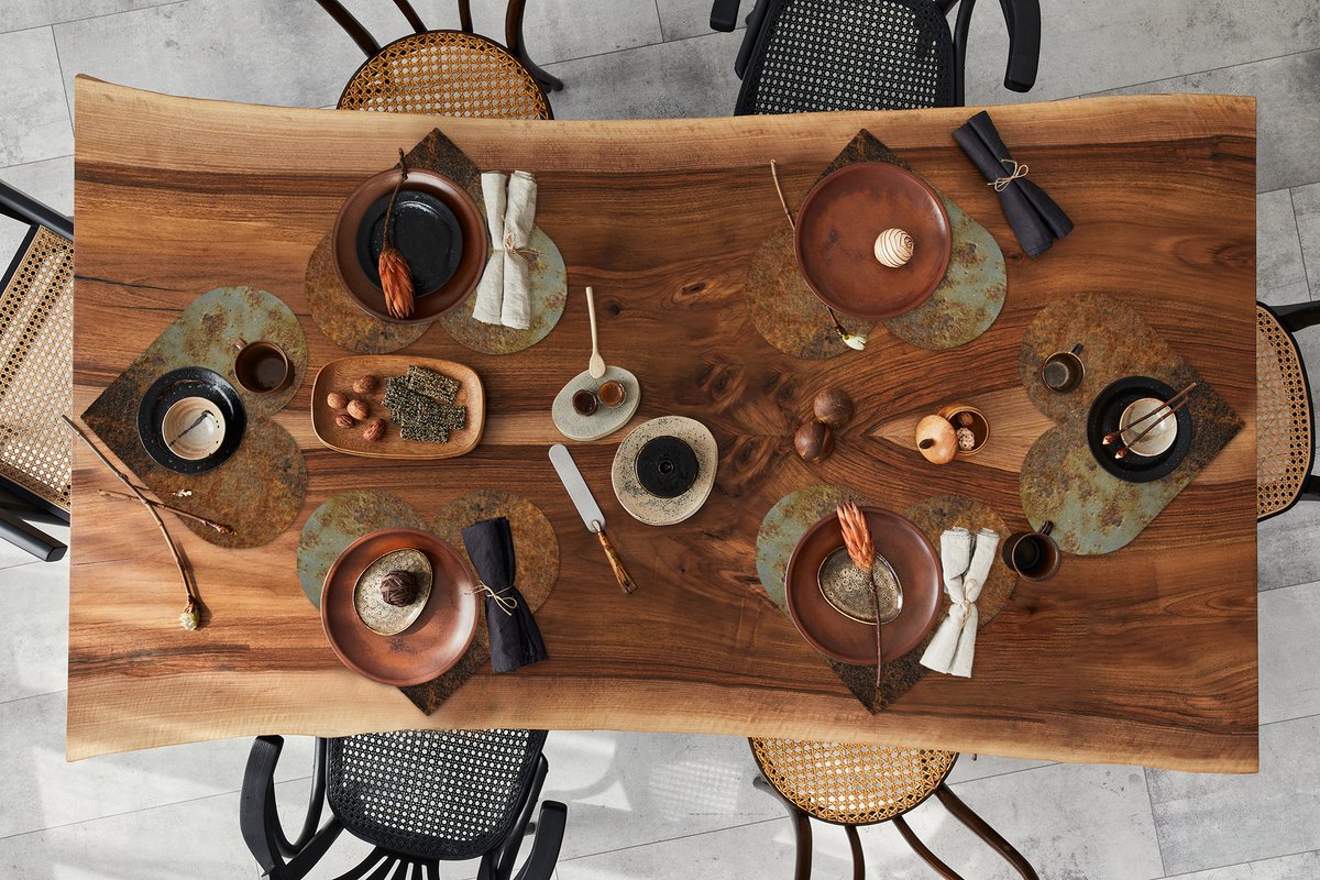 Onderleggers - Placemats - Placemats hartje - Roest print - Muur - Zwart - 6 stuks
