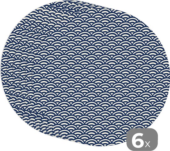 Sets de table ronds - Dessous de verre - Napperons ronds - Japon - Arche - Motifs - 6 pièces