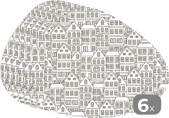 Set de table bio - Napperons bio - Sets de table - Maison - Motifs - Skyline - 6 pièces