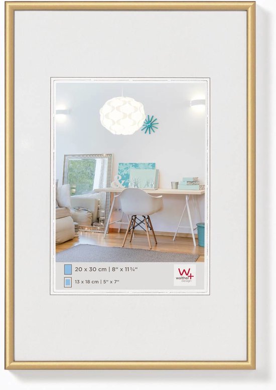 Foto: Walther new lifestyle fotolijst fotomaat 20x25 cm goud