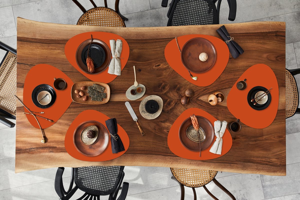 Placemat organisch - Placemats organic - Onderleggers - Sienna - Aarde - Kleuren - Effen - 6 stuks