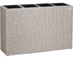 Casaria Polyrattan bloembak crème 95x27x60cm