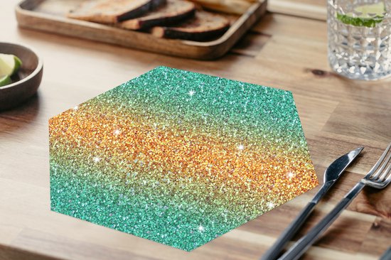 Napperons de table hexagon - Sets de table sets de table - Set de table hexagone - Scorpion - Ombre - Pierres précieuses - Motifs - 6 pièces