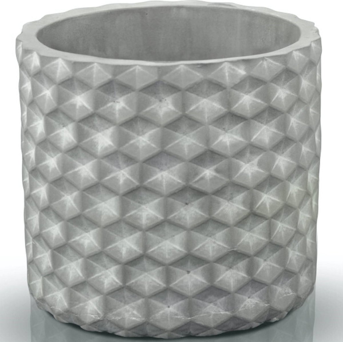 Decoratieve bloempot Ethno D14cm H13cm keramiek / grijs