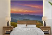 Behang - Fotobehang Bergen - Kleuren - Pastel - Breedte 350 cm x hoogte 350 cm