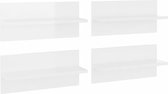 vidaXL - Wandschappen - 4 - st - 40x11,5x18 - cm - hoogglans - wit