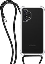 Hoes Geschikt voor Samsung A13 4G Hoesje Transparant Met Telefoonkoord Cover Shock Proof Case Koord Hoes