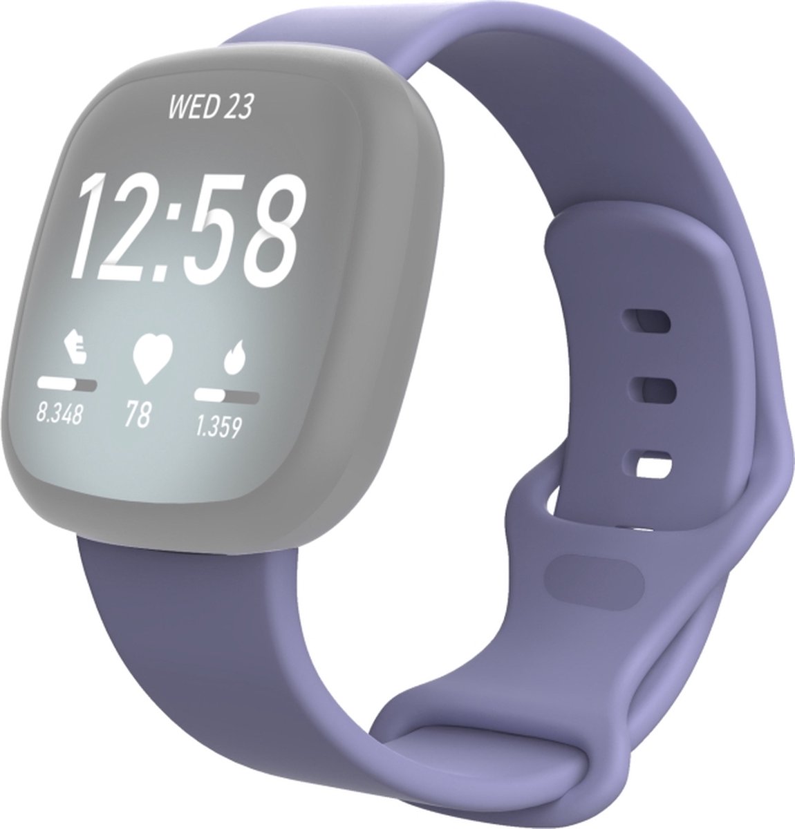 Siliconen bandje - geschikt voor Fitbit Versa 3 / Fitbit Sense - maat S/M - lila
