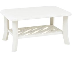 vidaXL - Salontafel - 90x60x46 - cm - kunststof - wit