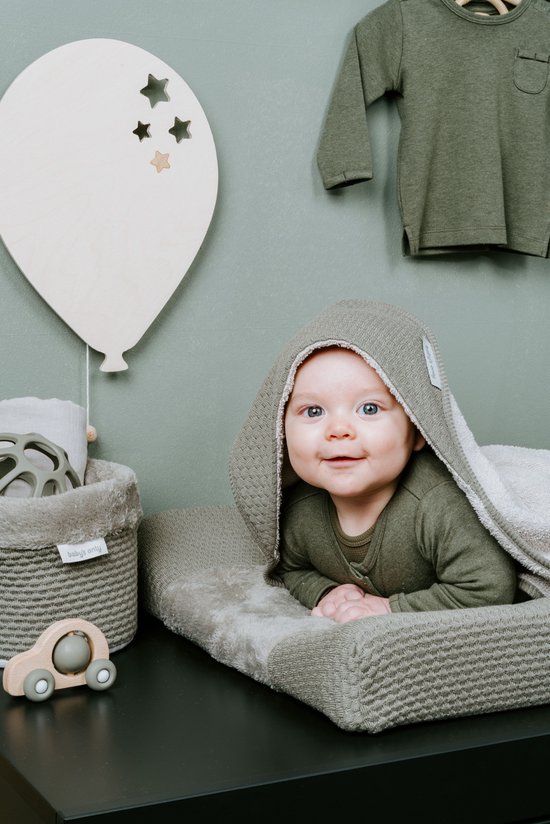 Baby's Only Baby badcape - Omslagdoek - Handdoek met capuchon Sky - Urban Taupe - 75x85 cm - Badstof van Baby's Only — afbeelding 2