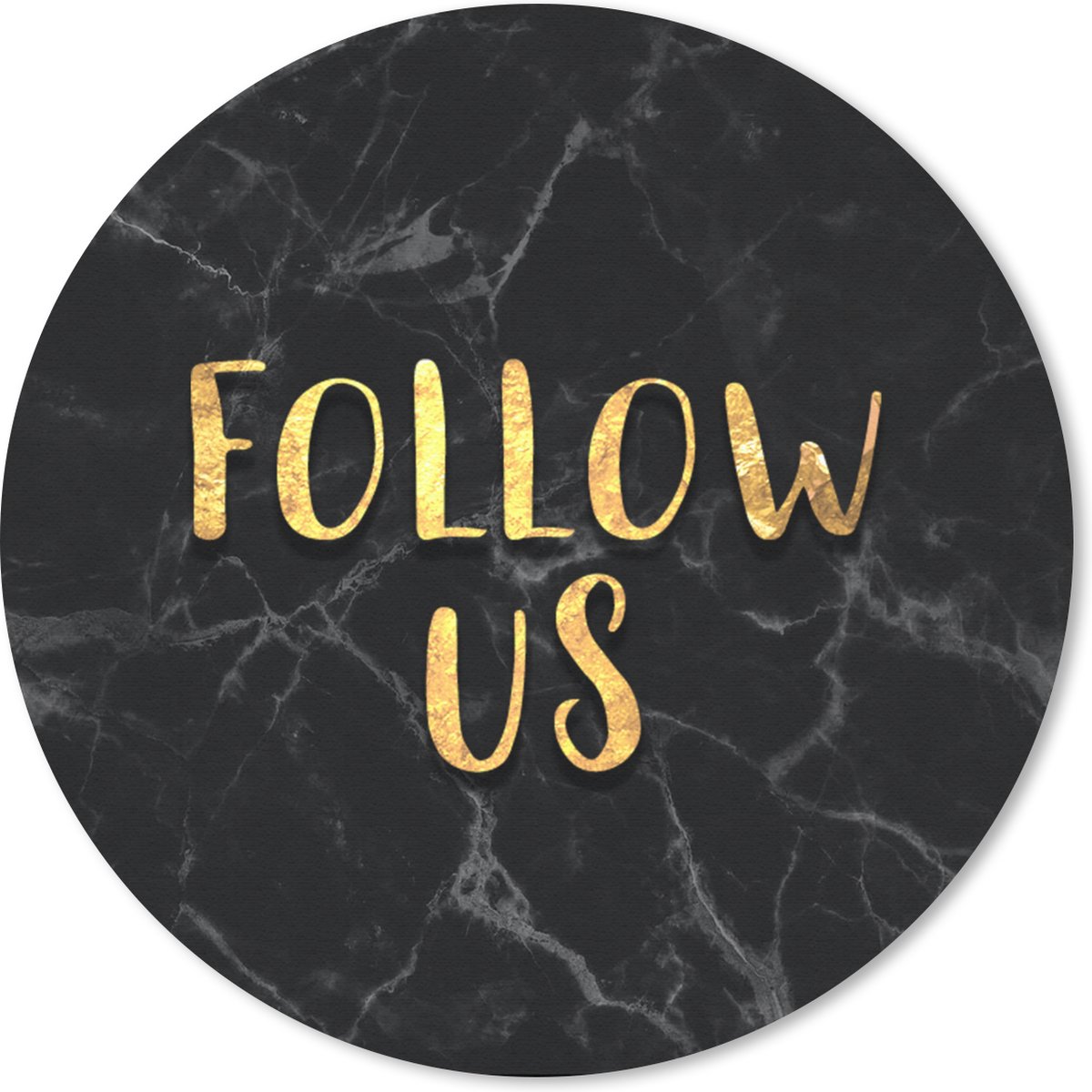 Muismat rond 50x50 cm - Mousepad Instagram - Social Media - Goud - Marmer print - Ronde muismatten