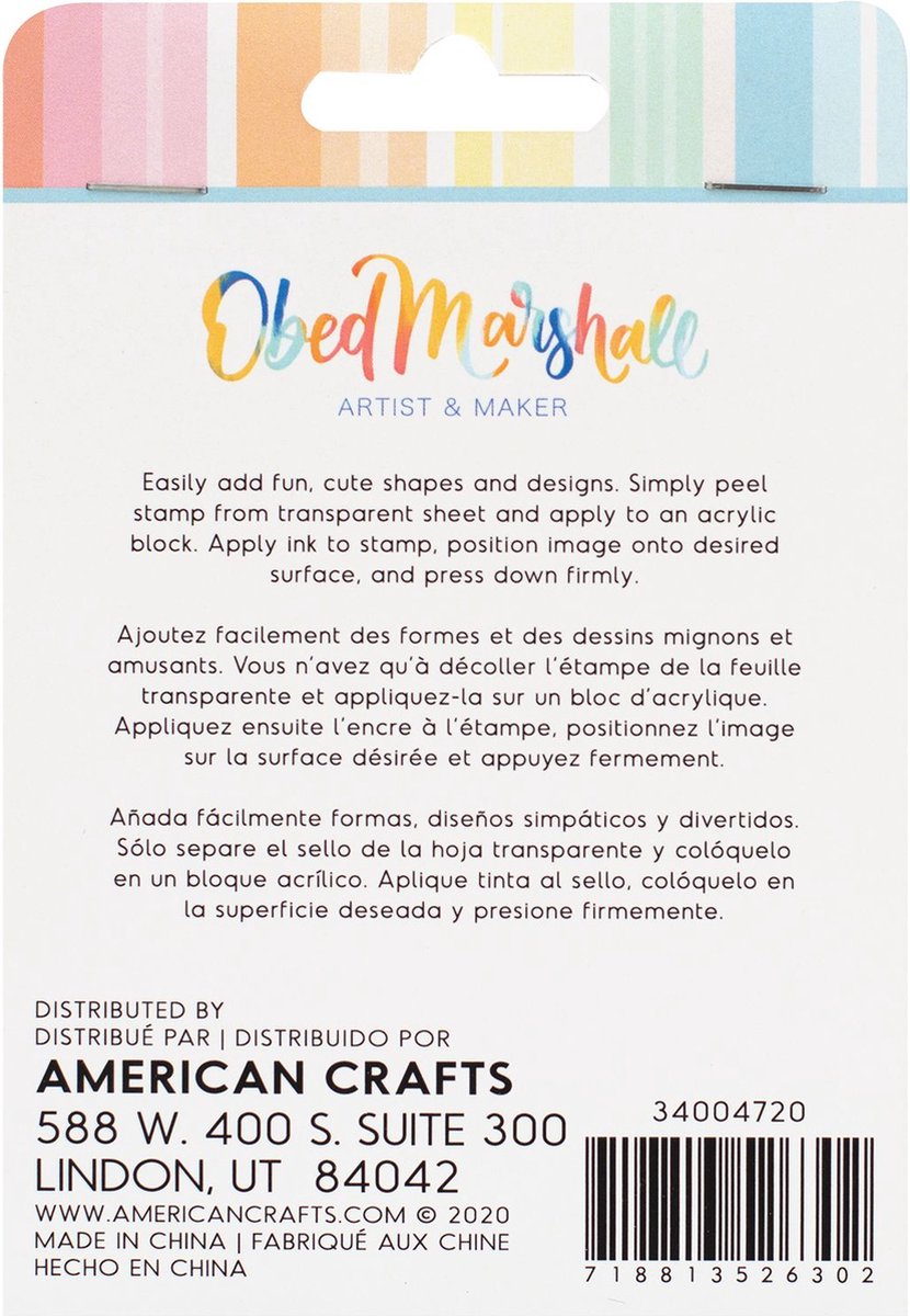 American Crafts Stamp Buenos días Acrylic set 2
