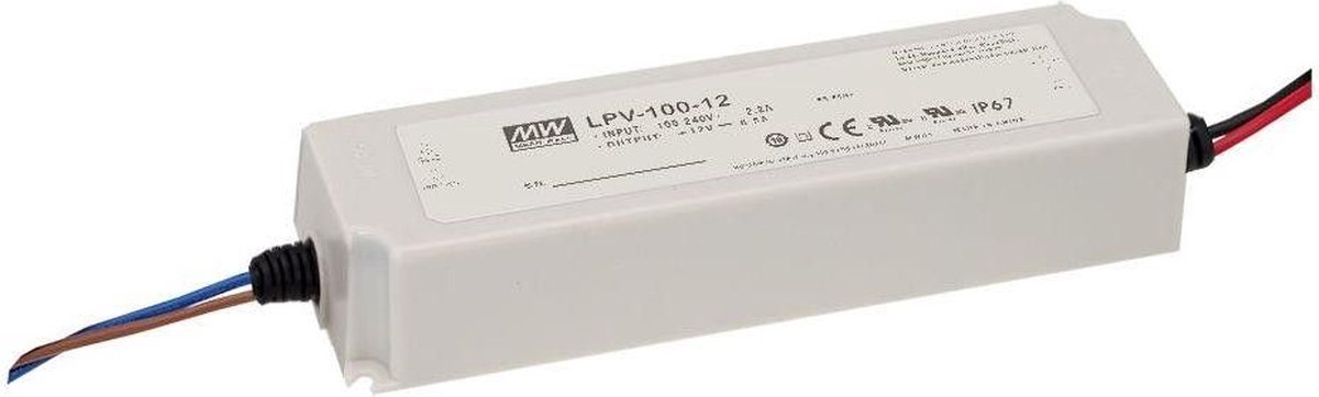 Meanwell LED Trafo 102W 12VDC 8.5A IP20 CV LPV-100-12