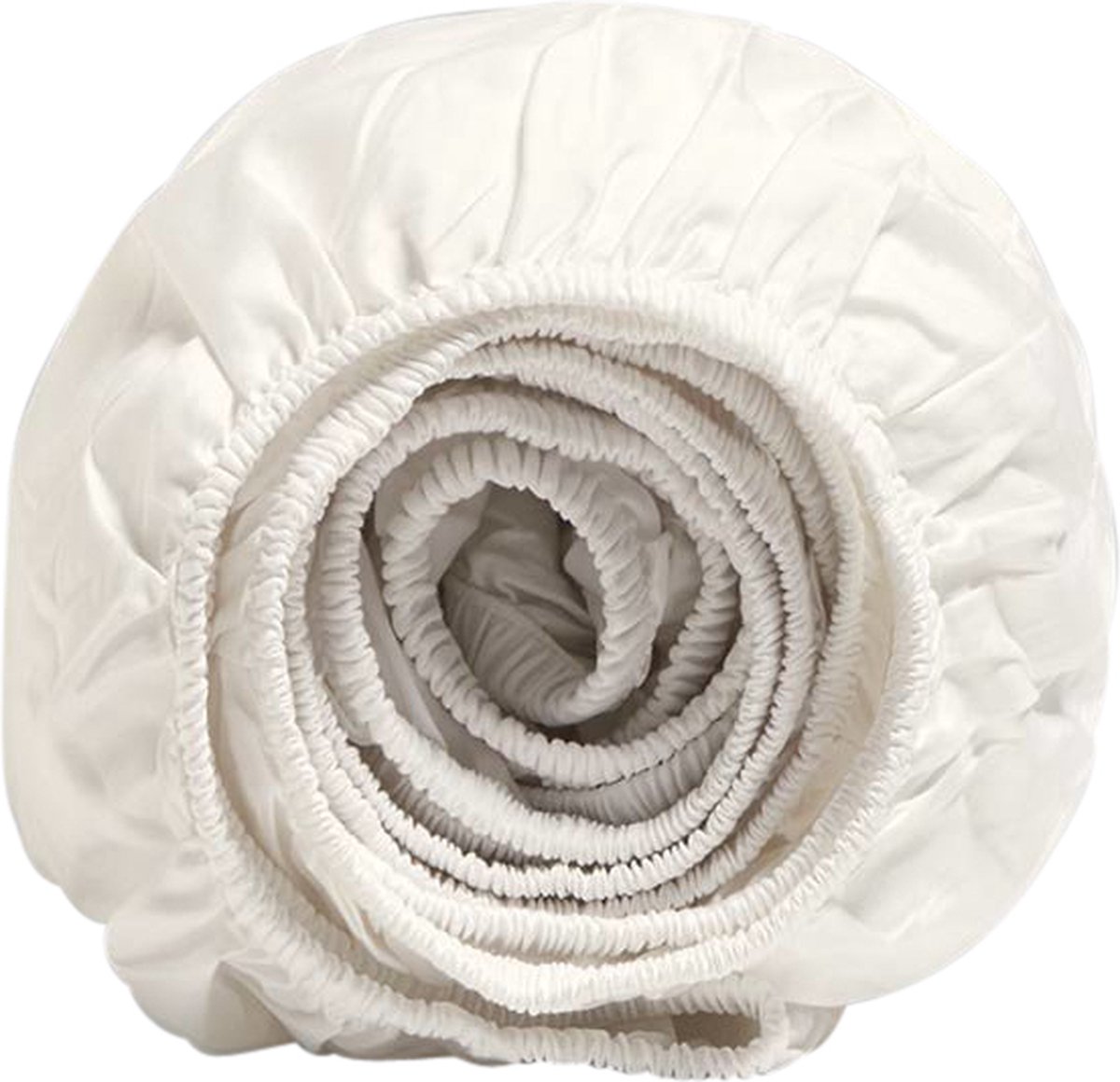 Yumeko hoeslaken katoen satijn warm wit 160x200x30 - Bio, eco & fairtrade