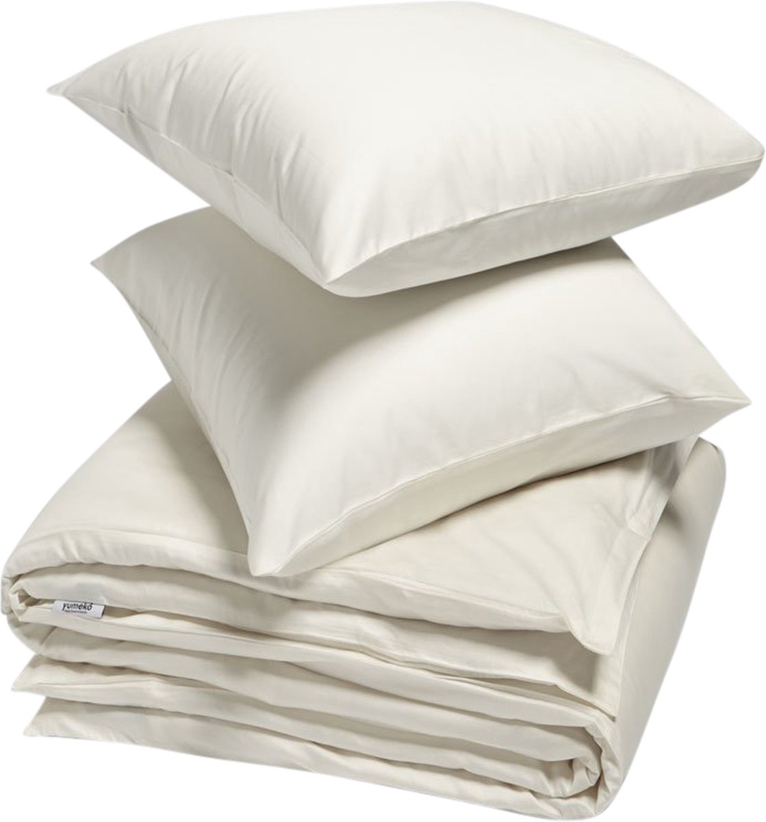 Yumeko dekbedovertrek katoen satijn warm wit 200x220 + 2/60x70 - Bio, eco & fairtrade
