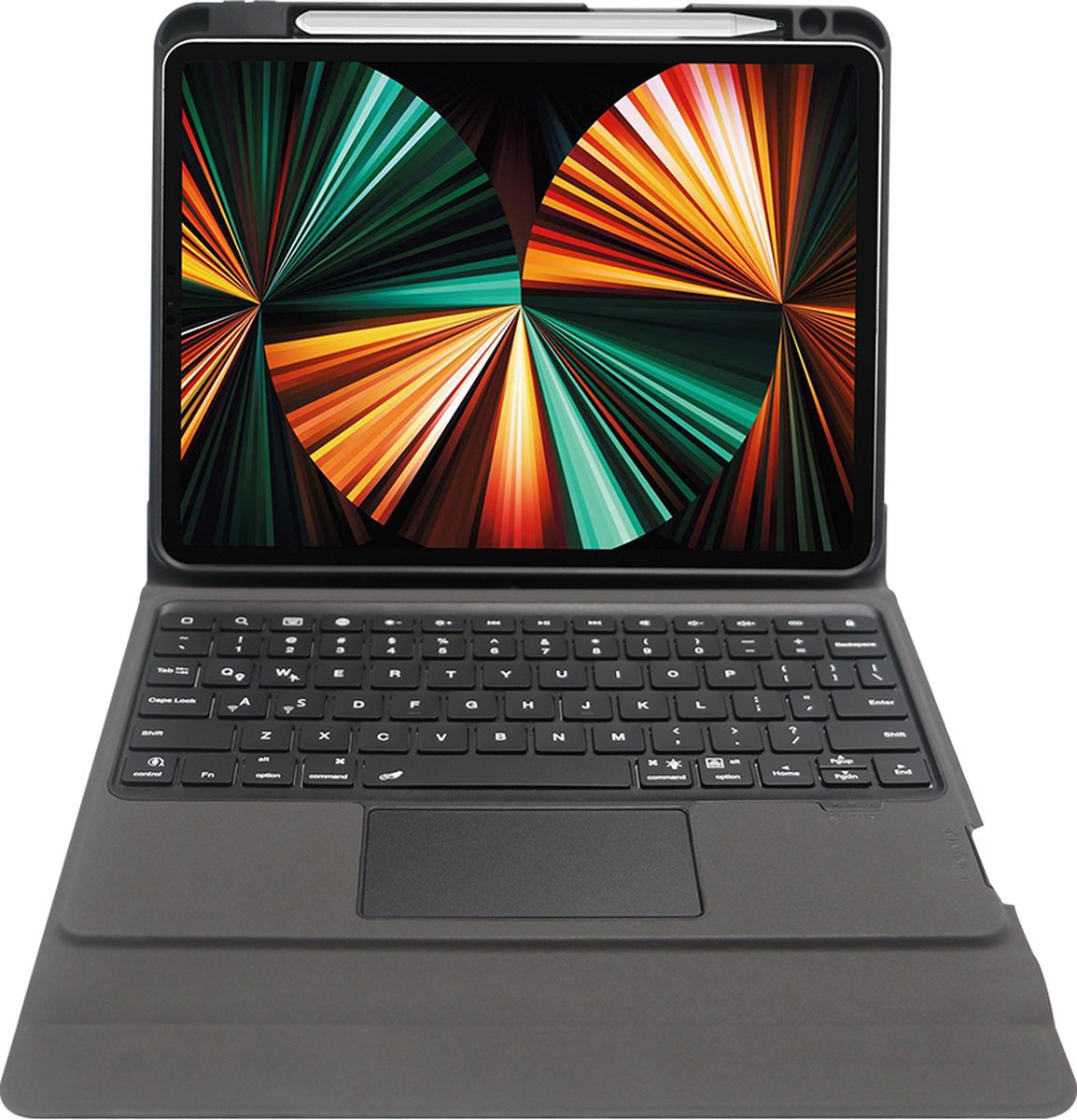 Bluetooth Tablet Toetsenbord hoes geschikt voor Apple iPad Pro 11 (2018/2020/2021) - Keyboard Case met Trackpad, Verlichte toetsen en Pencil houder - Zwart