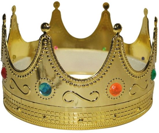 Luxe gouden koningskroon - voor volwassenen - Carnaval/verkleed accessoires