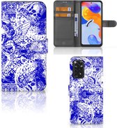 Book Style Case Xiaomi Redmi Note 11 Pro 5G/4G Smartphone Hoesje Angel Skull Blue