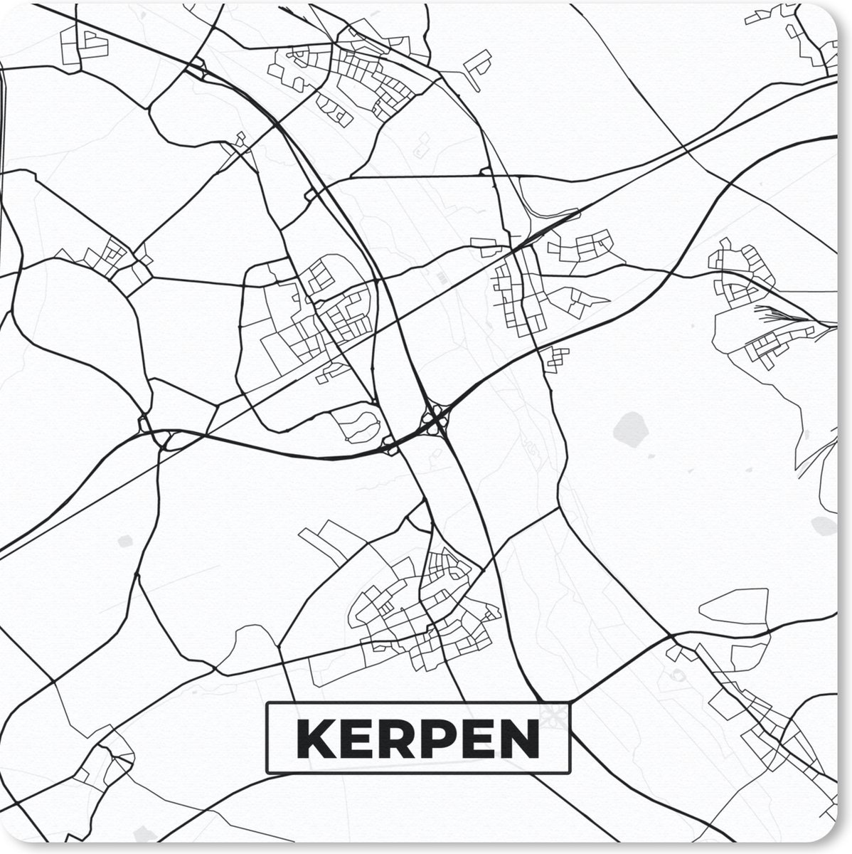 Muismat 30x30 cm - Mousepad Plattegrond - Kerpen - Kaart - Stadskaart - Muismatten - Stadskaart
