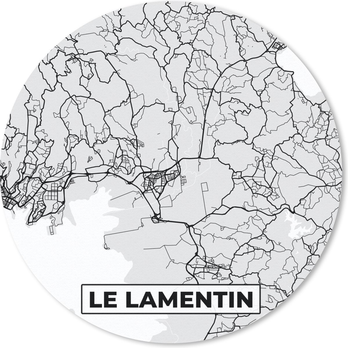 Muismat rond 30x30 cm - Mousepad Plattegrond - Kaart - Stadskaart - Frankrijk - Le Lamentin - Ronde muismatten - Stadskaart