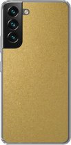 Geschikt voor Samsung Galaxy S22 hoesje - Goud - Metaal - Luxe - Design - Siliconen Telefoonhoesje