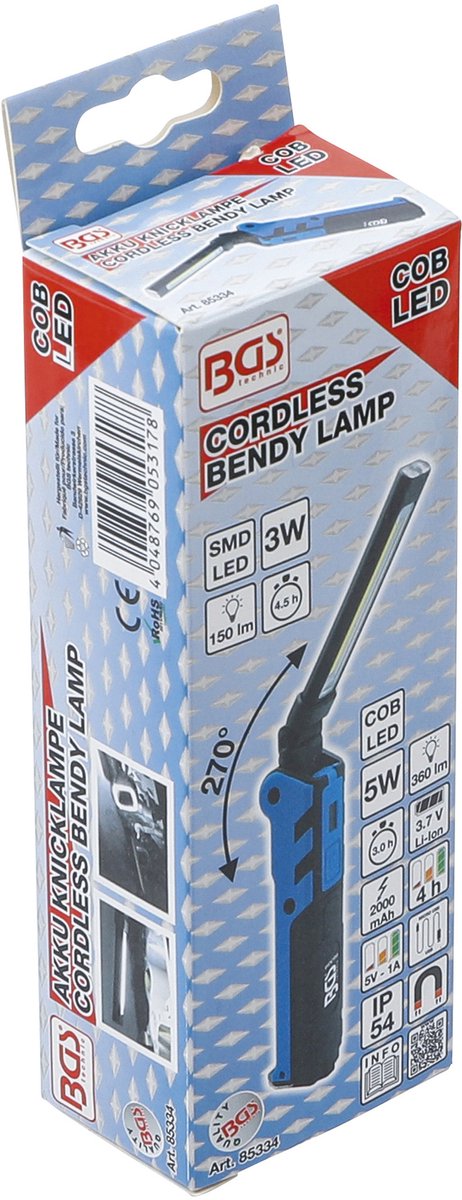 BGS Accu kniklamp COB LED 5 Watt
