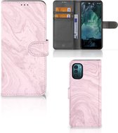 GSM Hoesje Nokia G11 | G21 Flip Case Marble Pink
