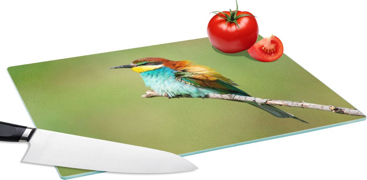 Glazen Snijplank - 39x28 - Vogel - Dieren - Bijeneter - Snijplanken Glas